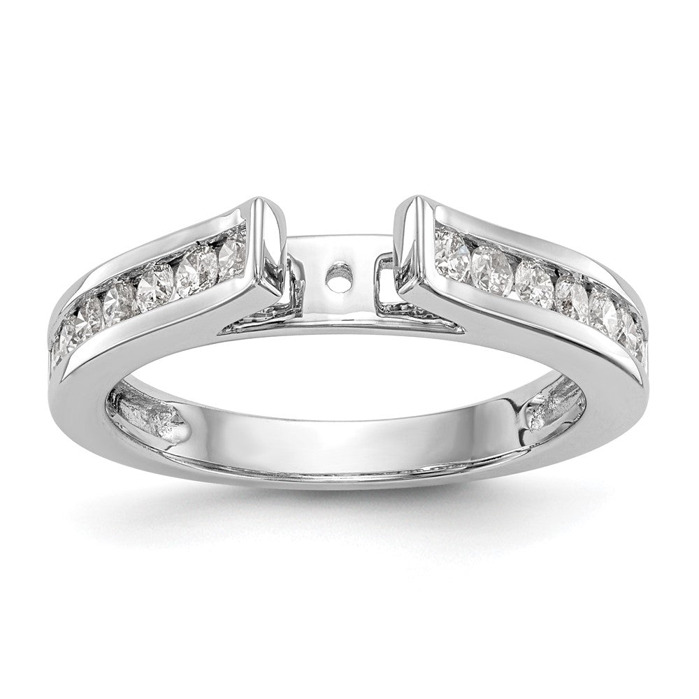 14k White Gold 1/2 carat Lab Grown Diamond VS/SI+ G+ Semi Mount Peg Set Engagement Ring