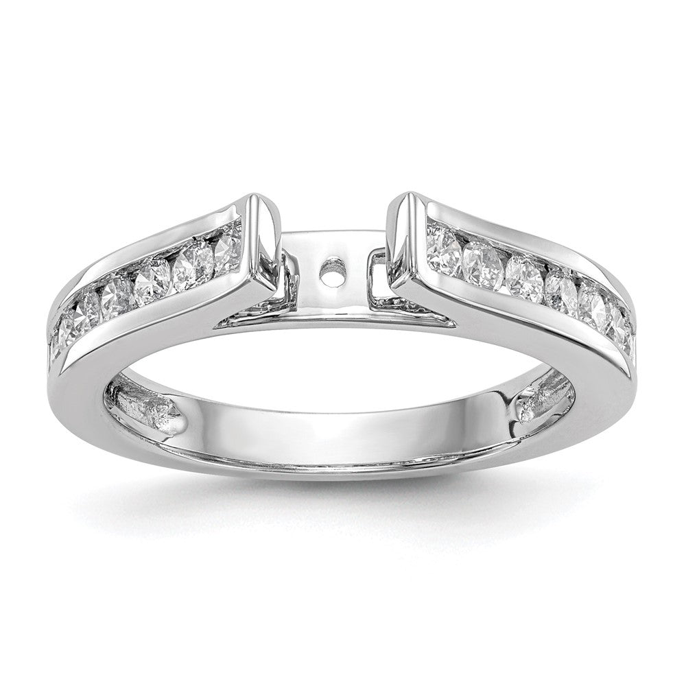 14k White Gold 1/2 carat Lab Grown Diamond VS/SI+ G+ Semi Mount Peg Set Engagement Ring