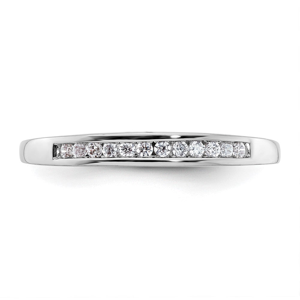 14k White Gold 1/8 carat Channel-set Diamond Complete Wedding Band