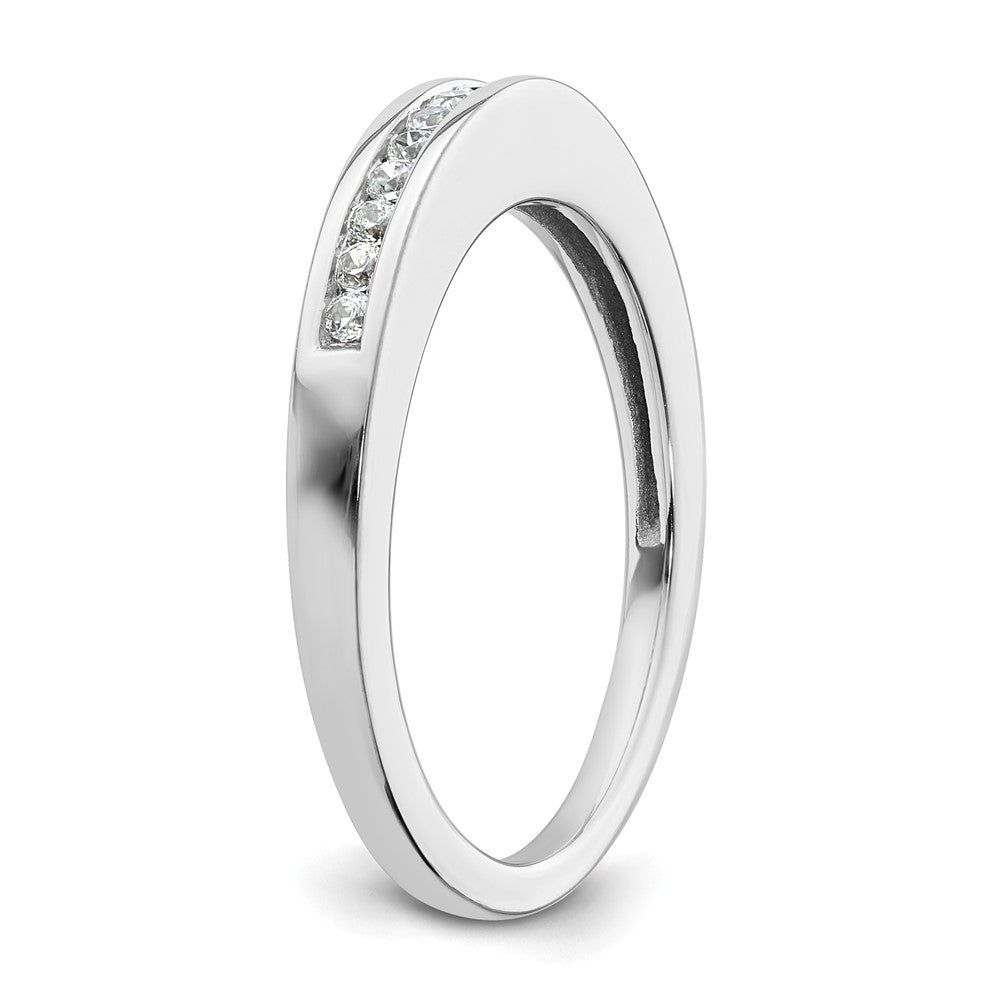 14k White Gold 1/8 carat Channel-set Diamond Complete Wedding Band