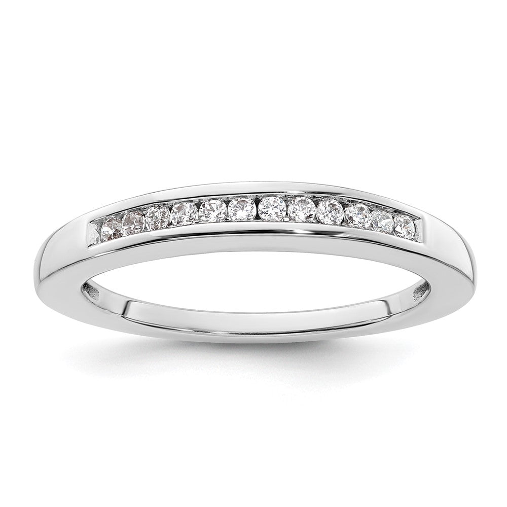 14k White Gold 1/8 carat Channel-set Diamond Complete Wedding Band