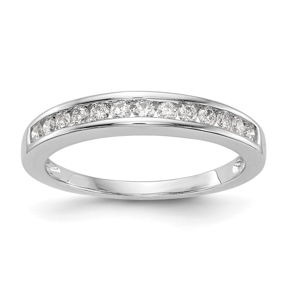 14k White Gold 1/3 carat Channel-set Diamond Complete Wedding Band