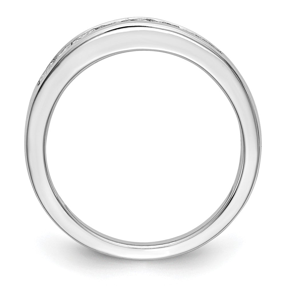 14k White Gold 8-Stone 1/2 carat Princess Diamond Complete Channel Band