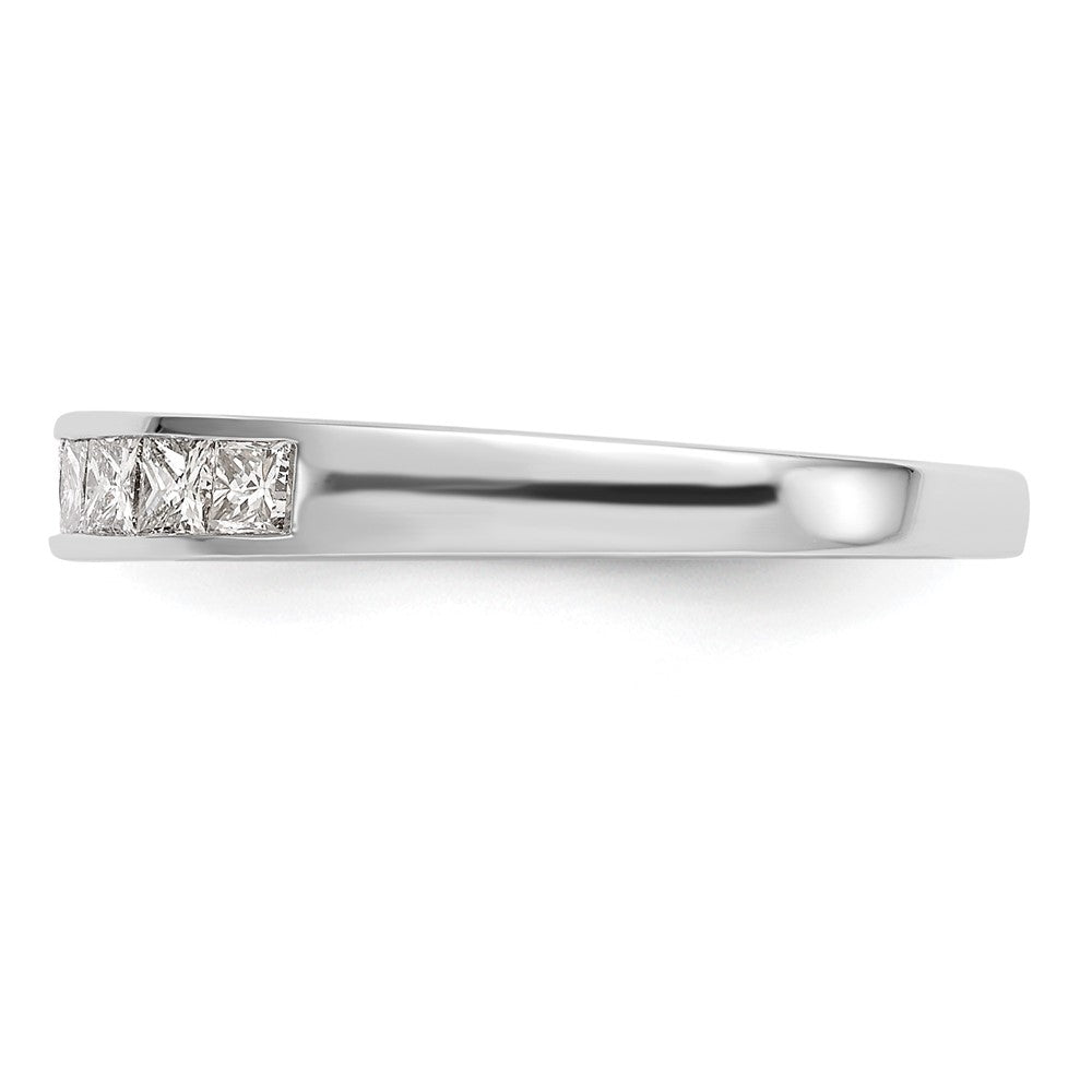 14k White Gold 8-Stone 1/2 carat Princess Diamond Complete Channel Band