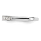 14k White Gold 8-Stone 1/2 carat Princess Diamond Complete Channel Band