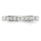 14k White Gold 8-Stone 1/2 carat Princess Diamond Complete Channel Band