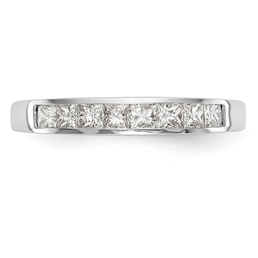 14k White Gold 8-Stone 1/2 carat Princess Diamond Complete Channel Band