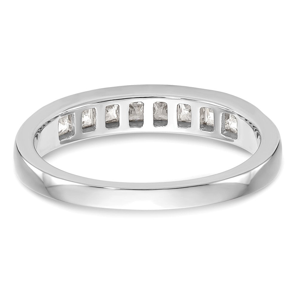 14k White Gold 8-Stone 1/2 carat Princess Diamond Complete Channel Band