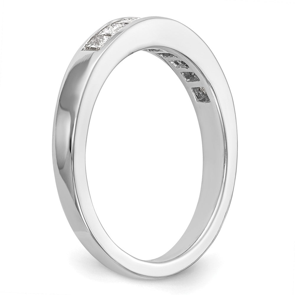 14k White Gold 8-Stone 1/2 carat Princess Diamond Complete Channel Band
