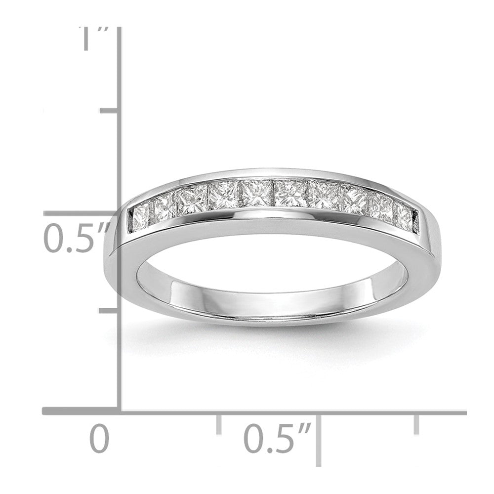 14k White Gold 1/2 carat Channel-set Princess Diamond Complete Wedding Band