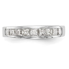 14k White Gold 1 carat Channel-set Princess Diamond Complete Wedding Band