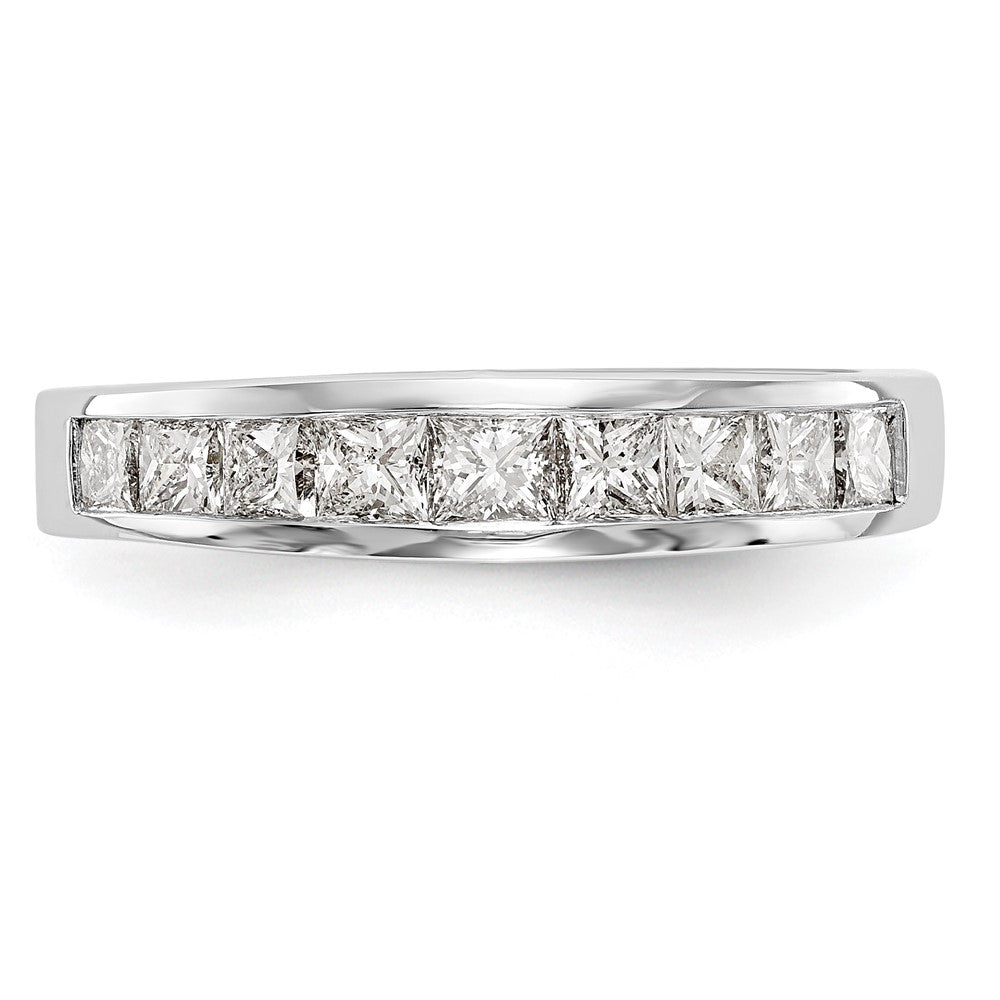 14k White Gold 1 carat Channel-set Princess Diamond Complete Wedding Band