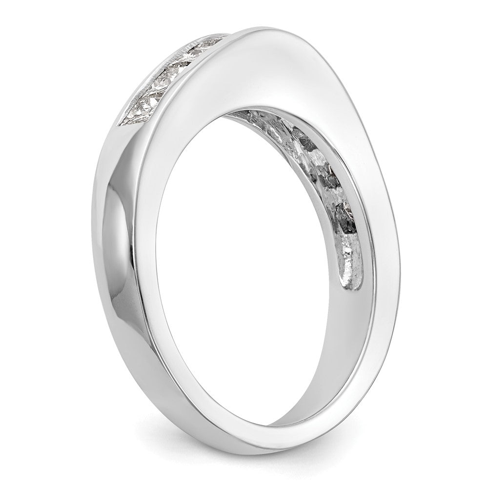 14k White Gold 1 carat Channel-set Princess Diamond Complete Wedding Band