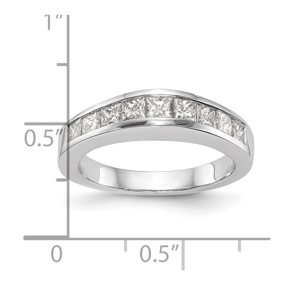 14k White Gold 1 carat Channel-set Princess Diamond Complete Wedding Band