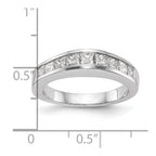 14k White Gold 1 carat Channel-set Princess Diamond Complete Wedding Band