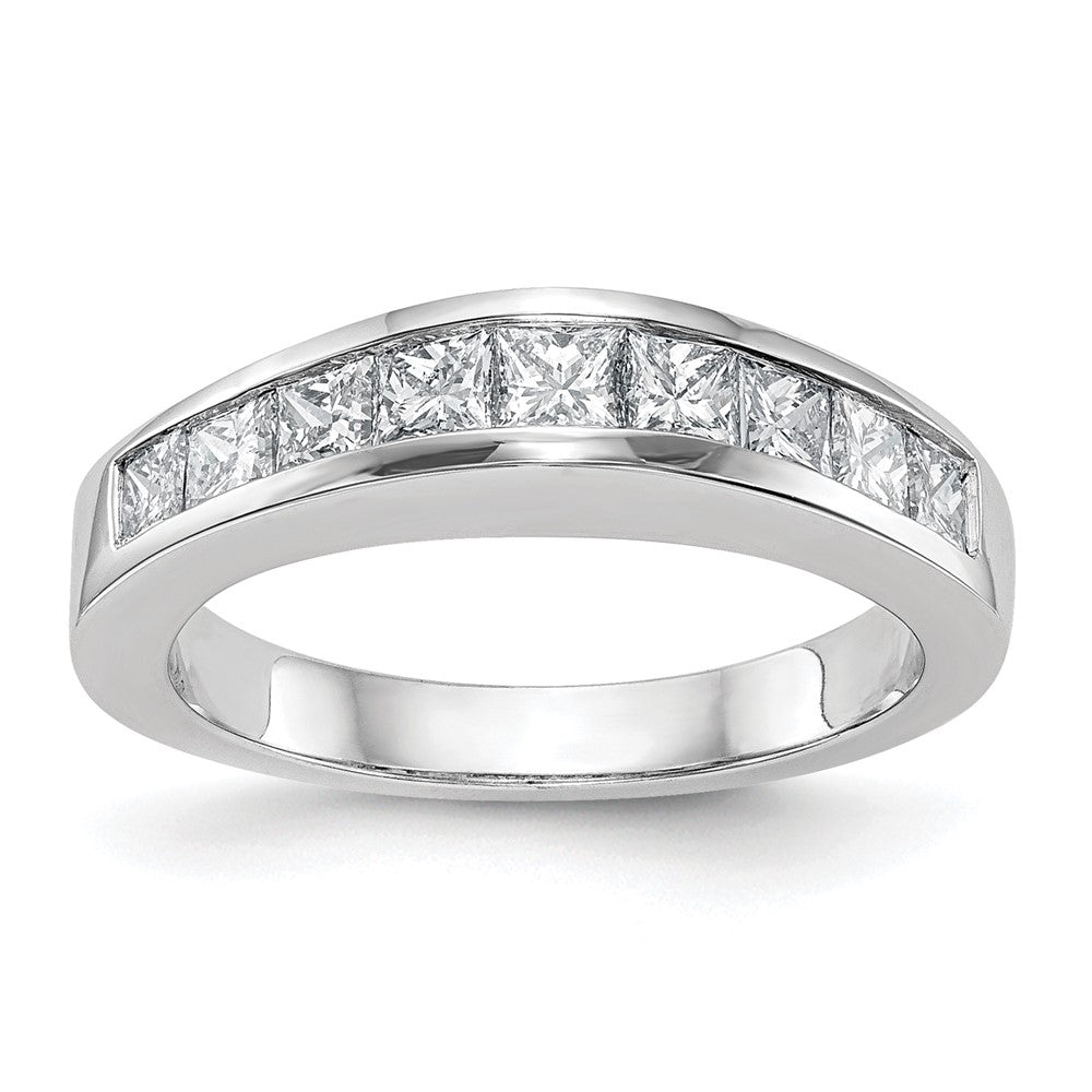 14k White Gold 1 carat Channel-set Princess Diamond Complete Wedding Band