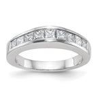 14k White Gold 1 carat Channel-set Princess Diamond Complete Wedding Band