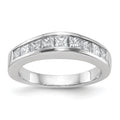 14k White Gold 1 carat Channel-set Princess Diamond Complete Wedding Band