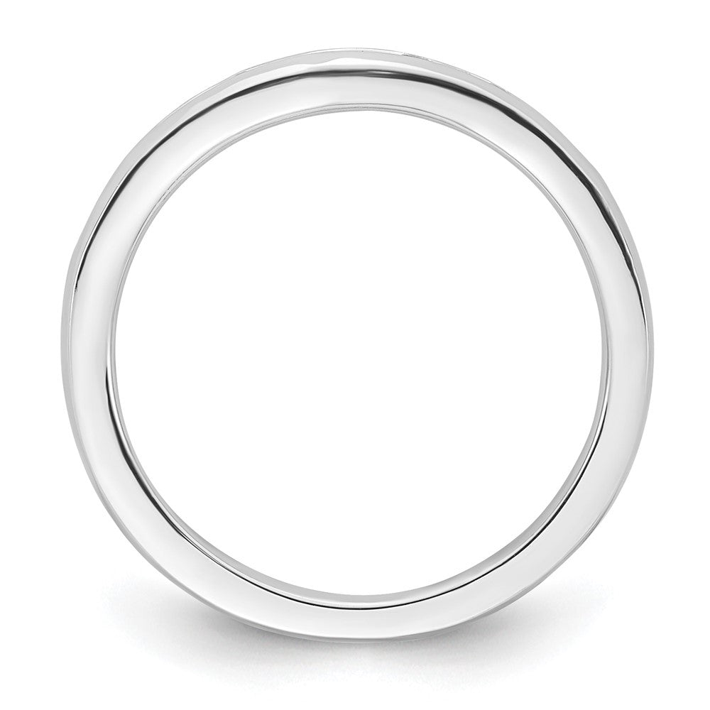 14k White Gold Channel-set 1/5 carat Diamond Contoured Complete Wedding Band