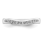14k White Gold Channel-set 1/5 carat Diamond Contoured Complete Wedding Band