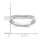 14k White Gold Channel-set 1/5 carat Diamond Contoured Complete Wedding Band