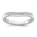14k White Gold Channel-set 1/5 carat Diamond Contoured Complete Wedding Band
