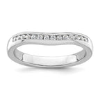 14k White Gold Channel-set 1/5 carat Diamond Contoured Complete Wedding Band