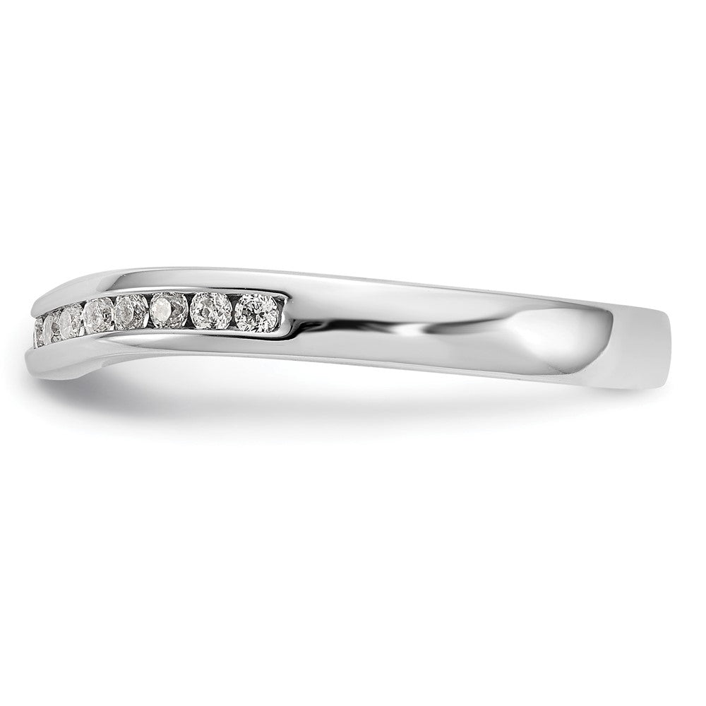 14k White Gold Channel-set 1/3 carat Diamond Contoured Complete Wedding Band