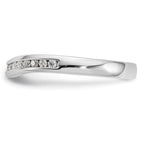 14k White Gold Channel-set 1/3 carat Diamond Contoured Complete Wedding Band