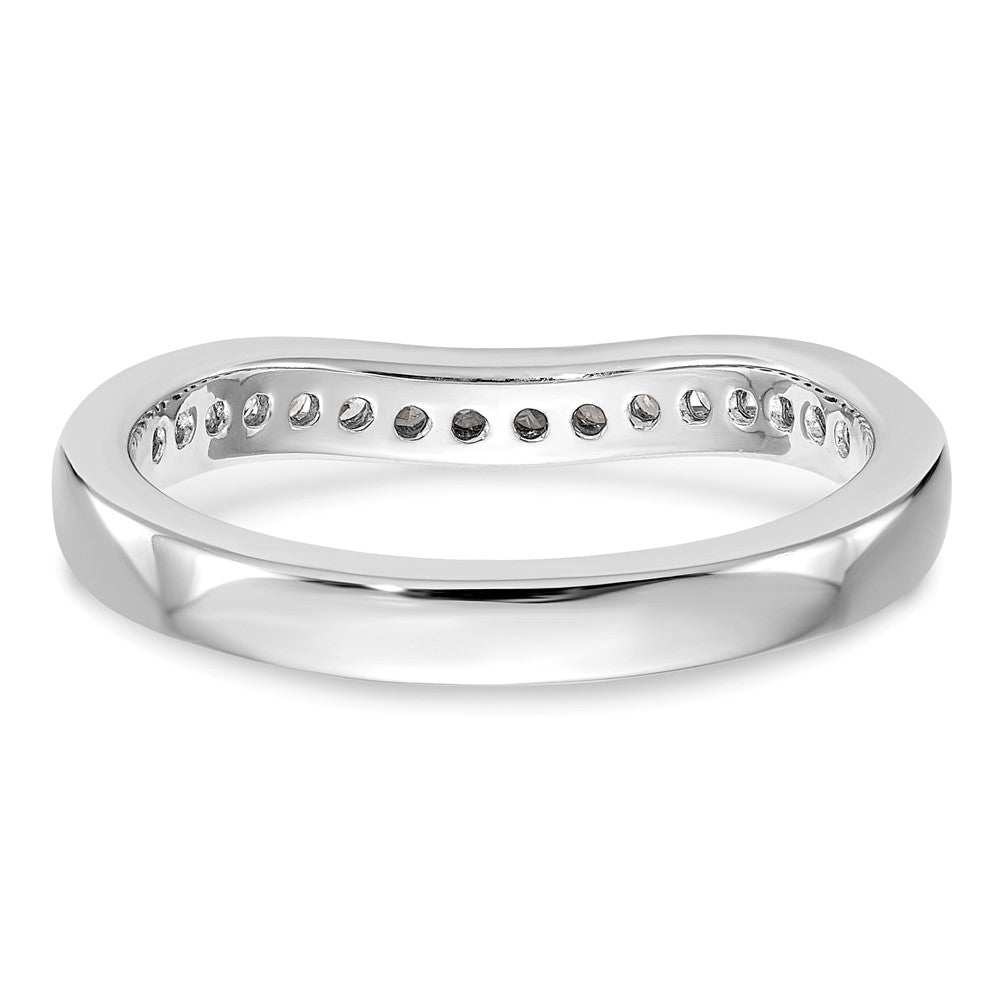 14k White Gold Channel-set 1/3 carat Diamond Contoured Complete Wedding Band