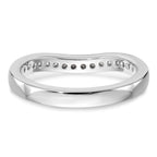 14k White Gold Channel-set 1/3 carat Diamond Contoured Complete Wedding Band