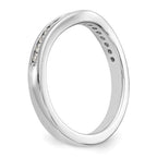 14k White Gold Channel-set 1/3 carat Diamond Contoured Complete Wedding Band