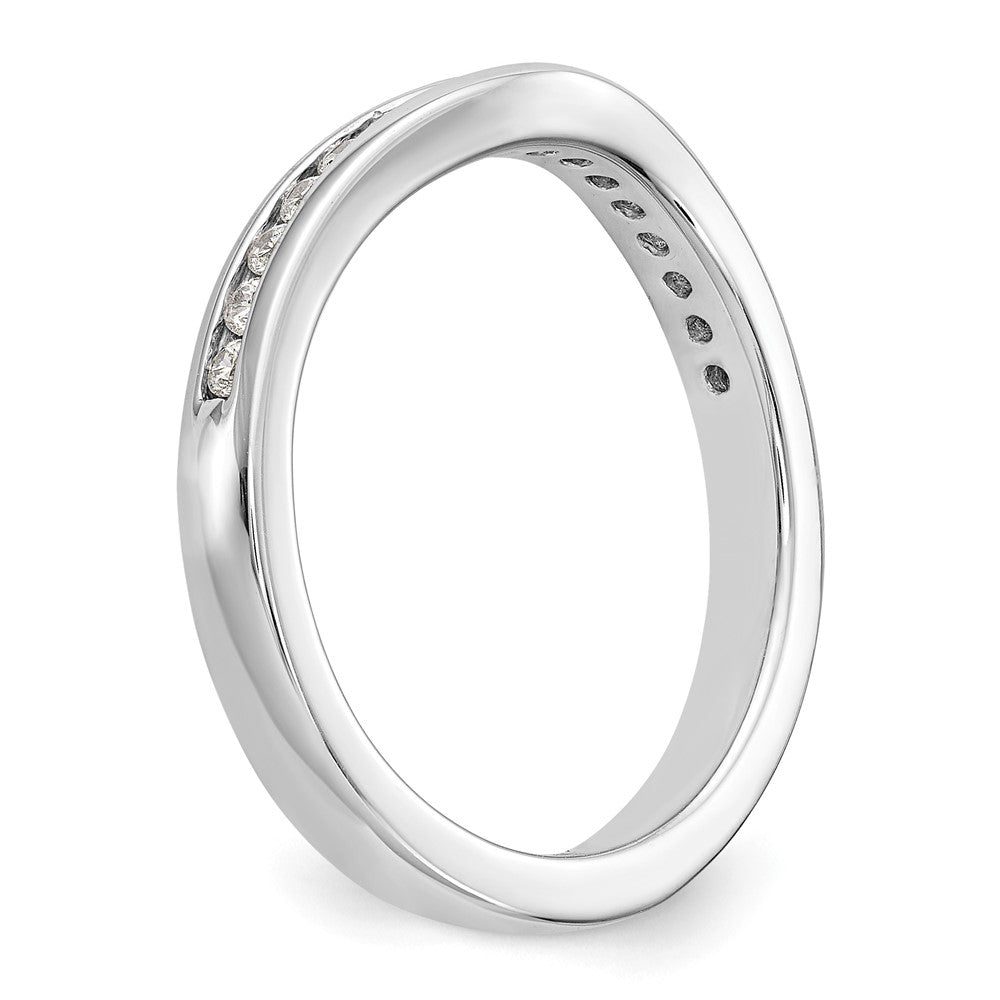 14k White Gold Channel-set 1/3 carat Diamond Contoured Complete Wedding Band