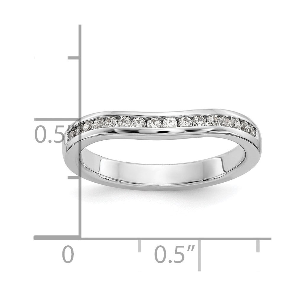 14k White Gold Channel-set 1/3 carat Diamond Contoured Complete Wedding Band