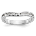 14k White Gold Channel-set 1/3 carat Diamond Contoured Complete Wedding Band