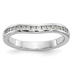 14k White Gold Channel-set 1/3 carat Diamond Contoured Complete Wedding Band