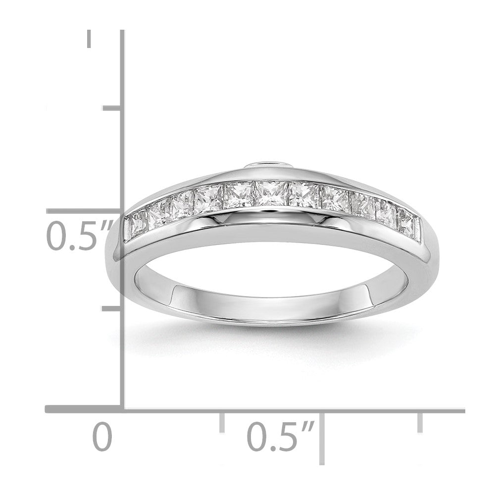 14k White Gold 3/4 carat Channel-set Princess Diamond Complete Wedding Band