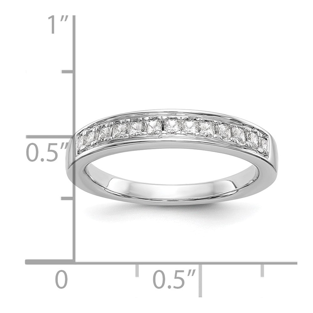 14k White Gold 1/2 carat Channel-set Princess Diamond Complete Wedding Band