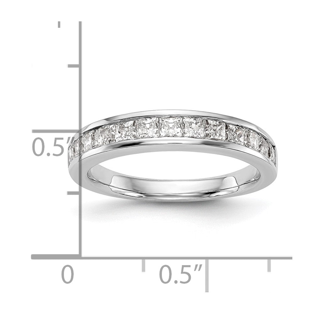 14k White Gold 3/4 carat Channel-set Princess Diamond Complete Wedding Band