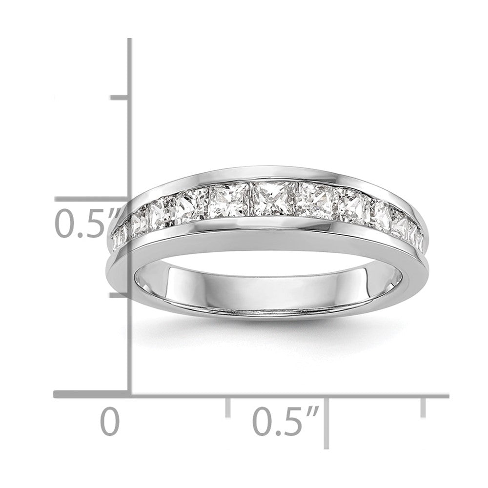 14k White Gold 1.16 carat Channel-set Princess Diamond Complete Wedding Band