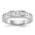 14k White Gold 1.16 carat Channel-set Princess Diamond Complete Wedding Band