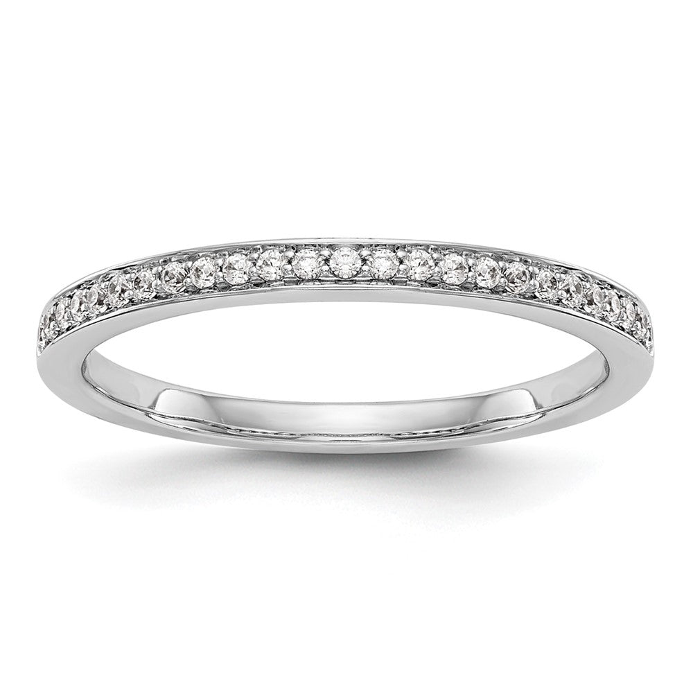 14k White Gold 1/8 carat Diamond Complete Wedding Band