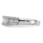14k White Gold 3/8 carat Round/Baguette Diamond Complete Wedding Band
