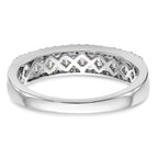 14k White Gold 3/8 carat Round/Baguette Diamond Complete Wedding Band