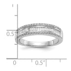 14k White Gold 3/8 carat Round/Baguette Diamond Complete Wedding Band