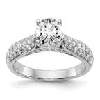 14kw Lab Grown Diamond VS/SI+ G+ Engagement Ring w/.75ct Center
