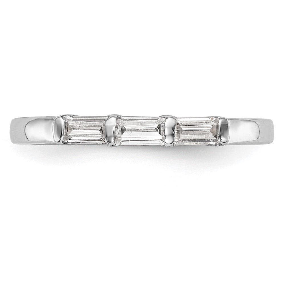 14k White Gold 1/3 carat Baguette Diamond Complete Wedding Band