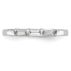 14k White Gold 1/3 carat Baguette Diamond Complete Wedding Band