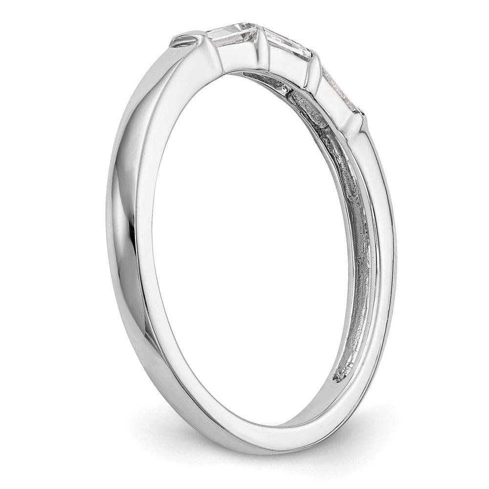 14k White Gold 1/3 carat Baguette Diamond Complete Wedding Band