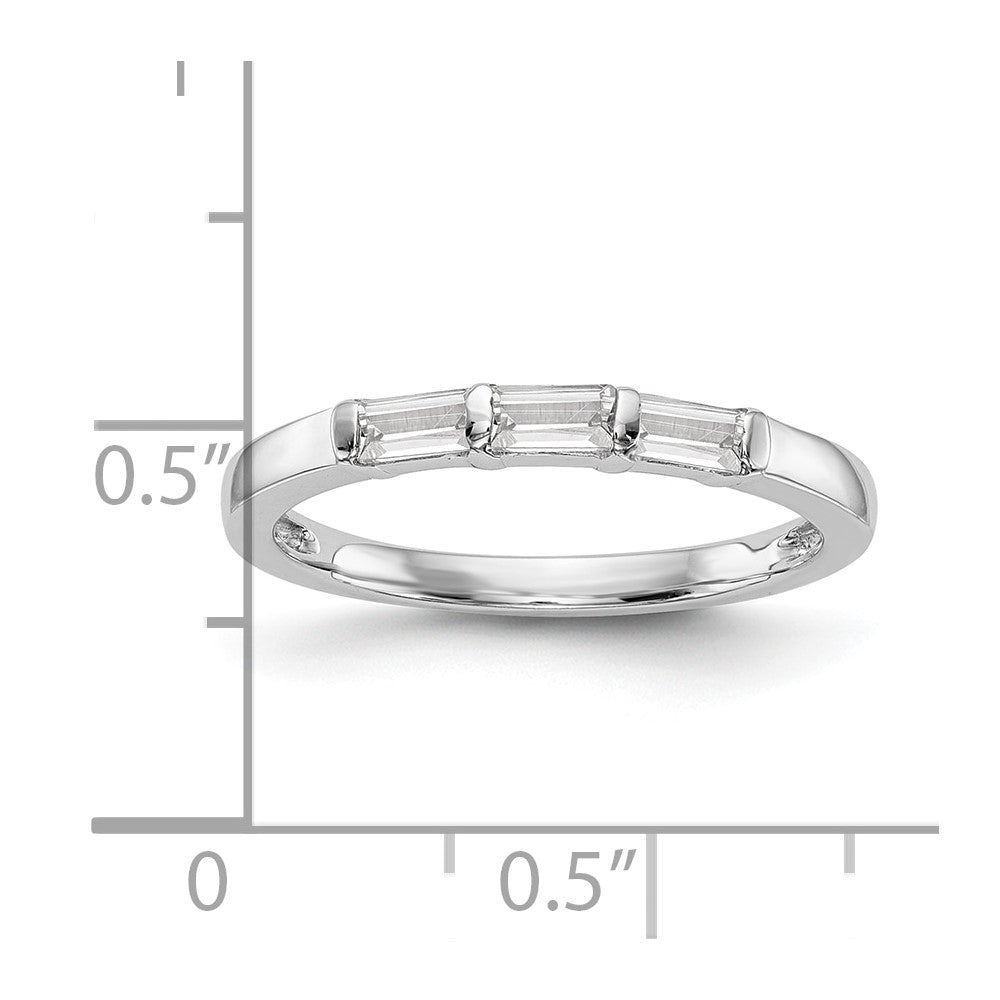 14k White Gold 1/3 carat Baguette Diamond Complete Wedding Band
